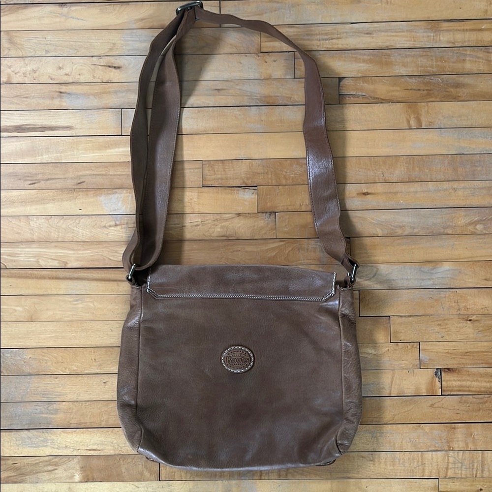 Roots Brown Messenger Bag with Adjustable Strap